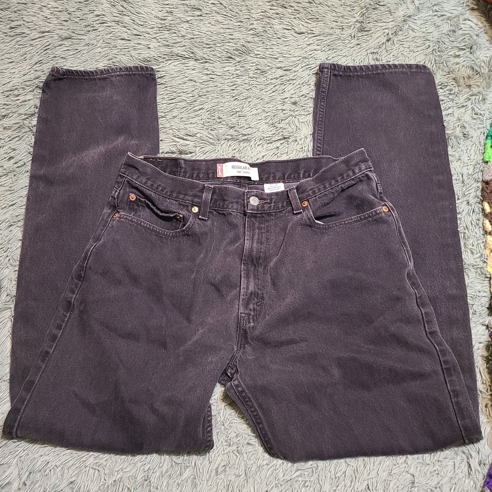 Vintage Levis Jeans Mens 36x34 (Fits 35x33.5) Black 505 Denim Y2K VTG - Picture 3 of 6